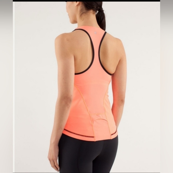LULULEMON Cardio Kick Tank size 6 coral/orange/black - Picture 3 of 9